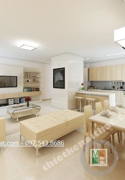 Thiết kế nội thất chung cư cao cấp tại Golden Palace - căn hộ B6
