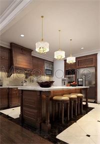 Thiết kế nội thất gỗ óc chó chung cư Royal City tân cổ điển