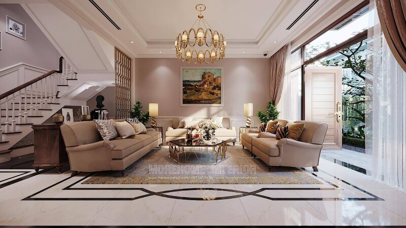 Mẫu sofa bọc da đẹp phong cách tân cổ điển sofa tân cổ điển