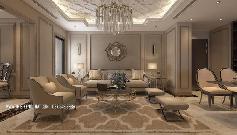 Mẫu sofa tân cổ điển đẹp, sang trọng