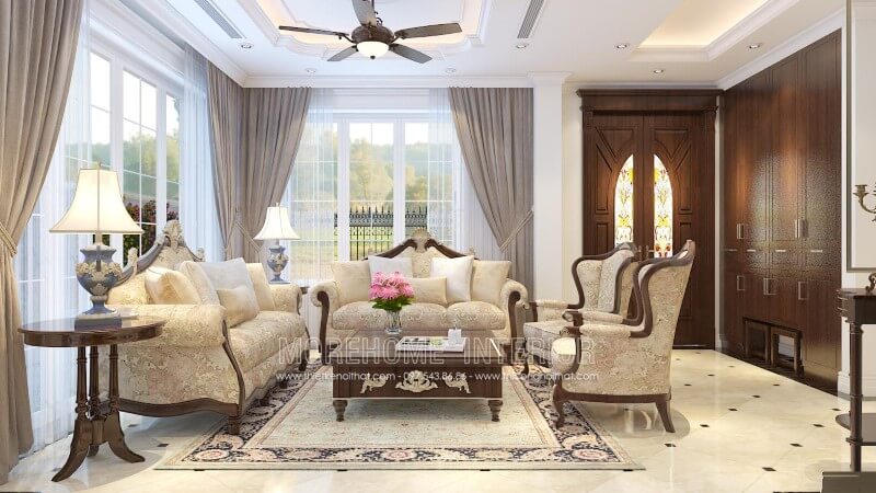 Những ai yêu thích nét đẹp cổ xưa thì không nên bỏ qua mẫu thiết kế Sofa tân cổ điển này Mẫu sofa tân cổ điển đẹp, sang trọng và đẳng cấp